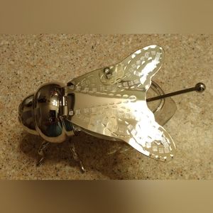 New in Box Godinger Silver Art Co. Bee Honey Dish With Spoon
